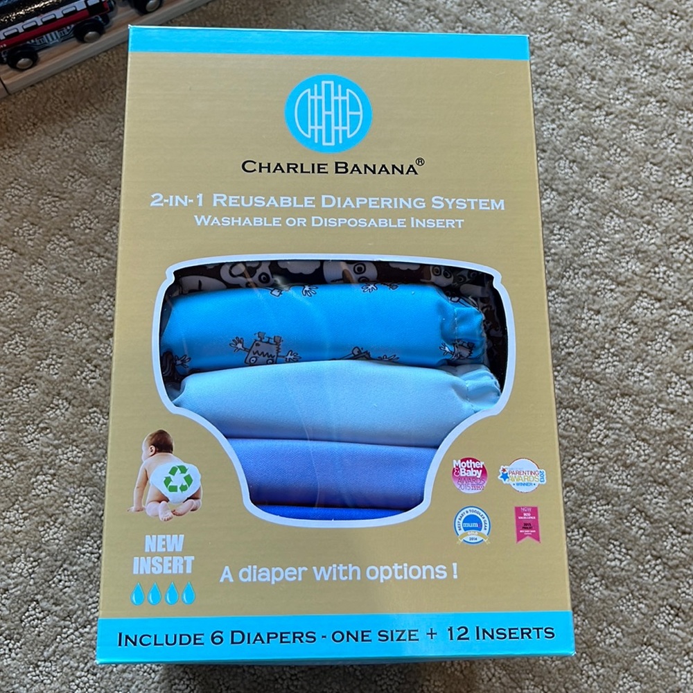 Charlie Banana 2-in-1 Reusable Diapering System - Blue Shades